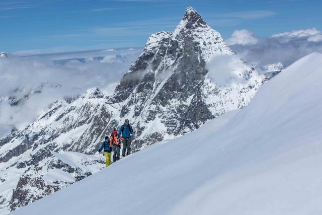Zermatt Breithorn mit Ski besteigen